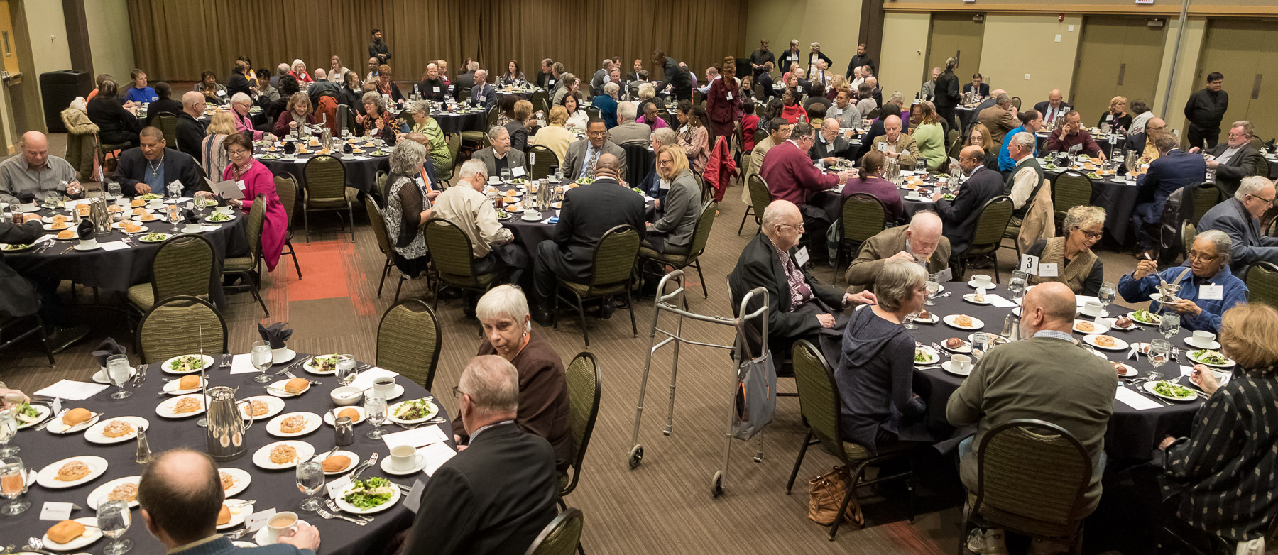 DePaul University faculty and staff members are honored for their 25 years of service during the annual luncheon, Tuesday, Nov. 13, 2018, at the Lincoln Park Student Center. The honorees were recognized by A. Gabriel Esteban, Ph.D., president of DePaul, and will have their names added to plaques located on the Loop and Lincoln Park Campuses. (DePaul University/Jeff Carrion)